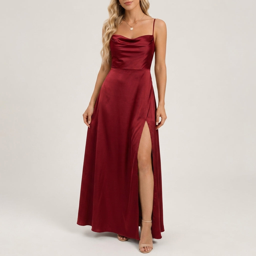 red split maxi dress Verona – Ainsley Harlow Long Sleeves Color:Bubblegum off shoulder linen dress Office Wear Dress Suit