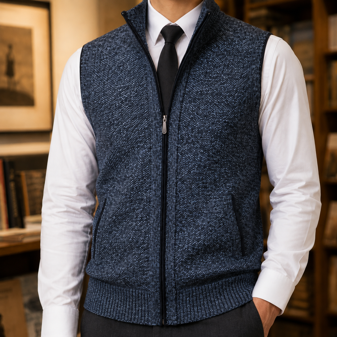 Emilio Zip Vest - Blue