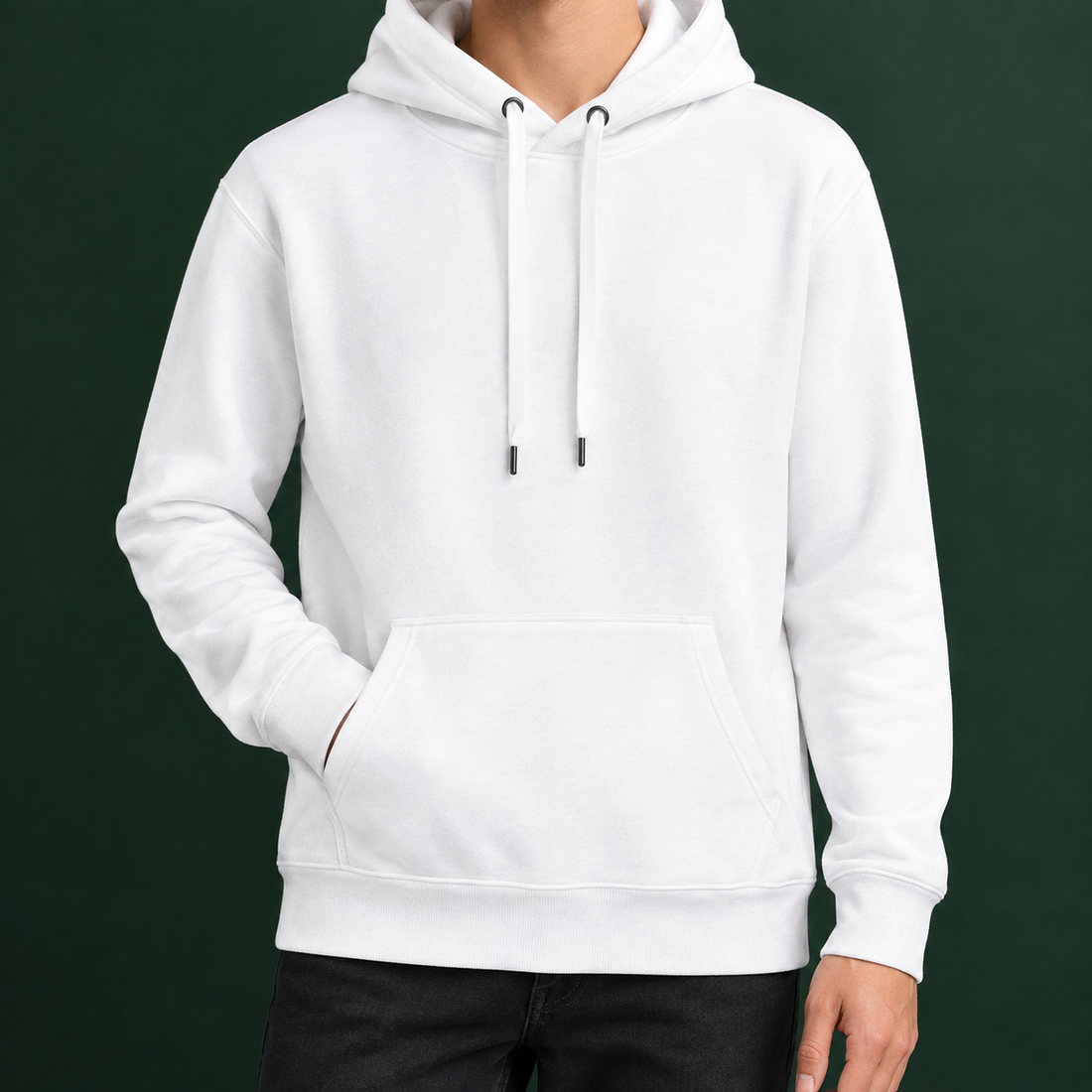 Cyprian-Stone Fleece-Lined Hoodie - White