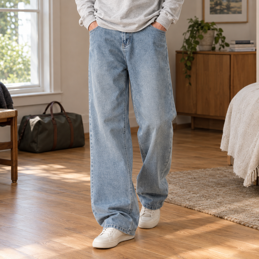 Samson-Wade Wide Leg Jeans - Light Blue Xk