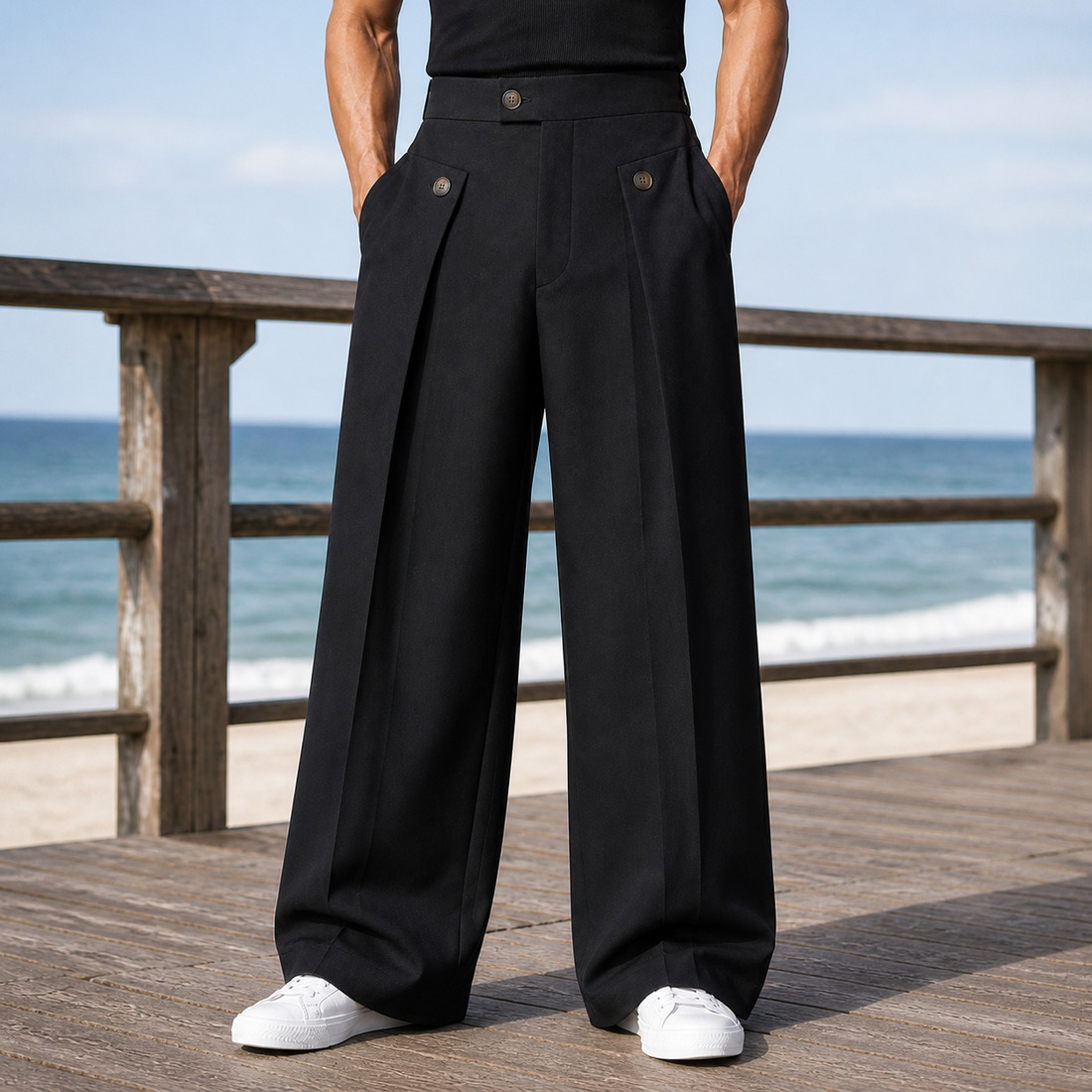 Otto Wide Leg Pants - Black