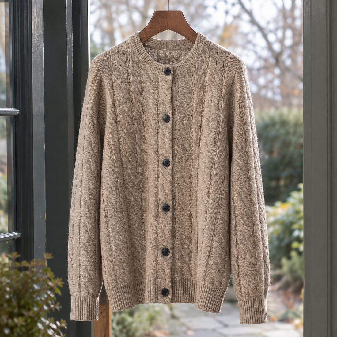 Carmen-Mae Wool Cardigan - Oatmeal