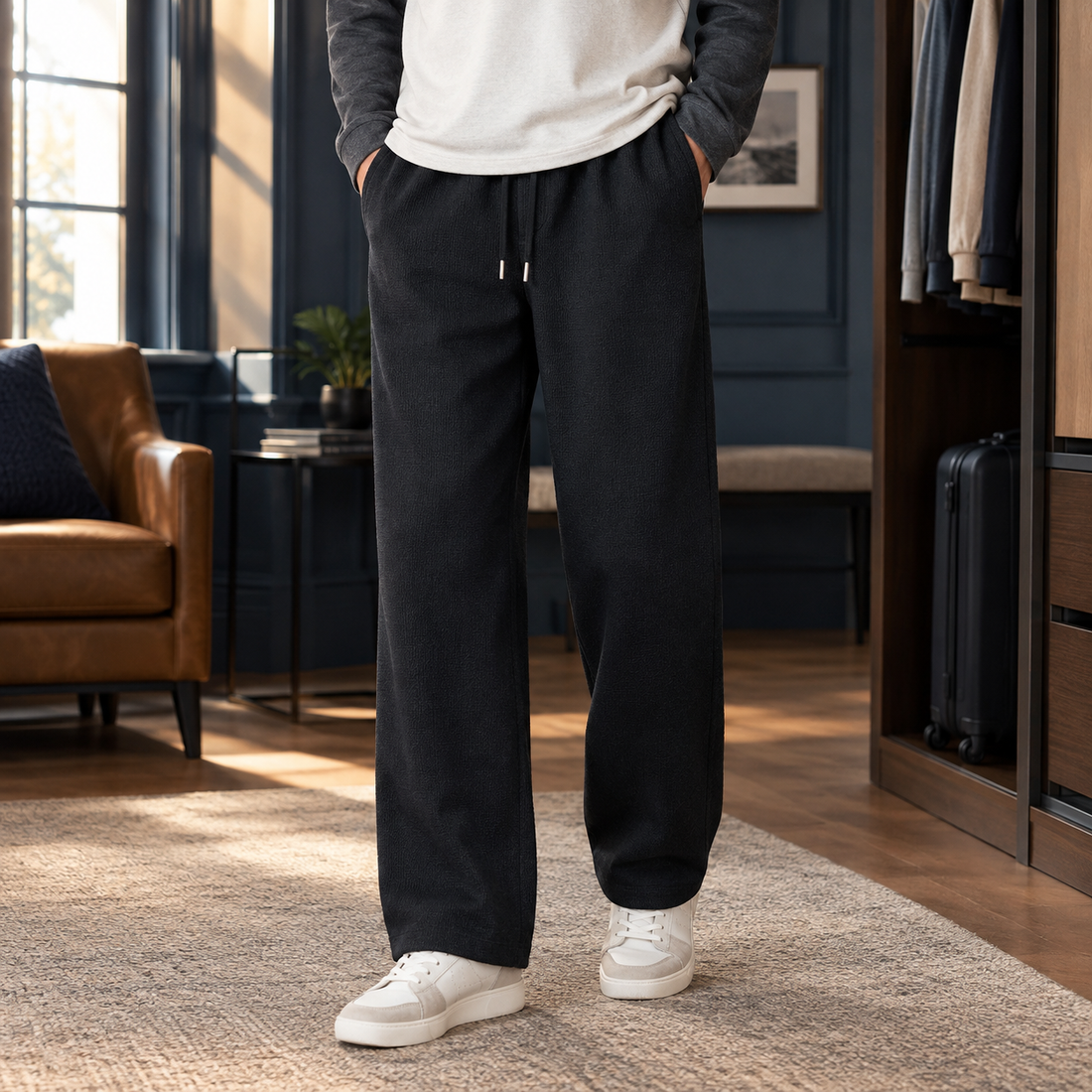 Arlo-Cole Straight Leg Pants - Black Yty