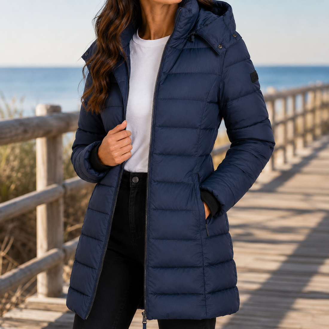 Dahlia-Claire Quilted Jacket - Navy