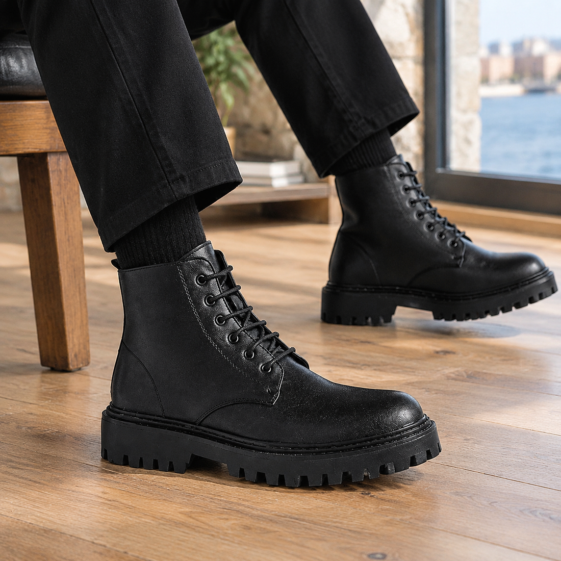 Castellano Leather Boots - Black 2