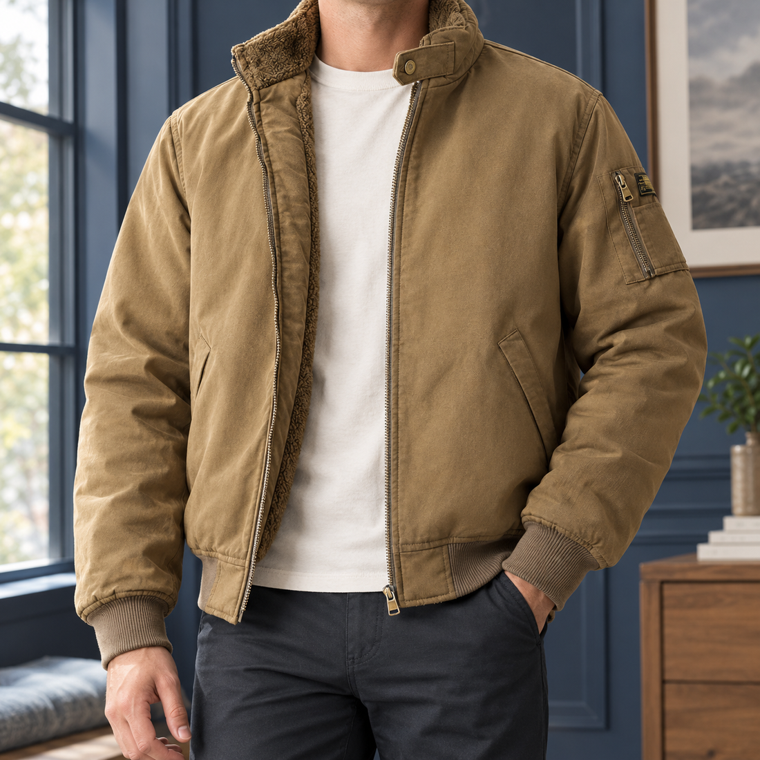 Valentin-Hayes Flight Jacket - Khaki