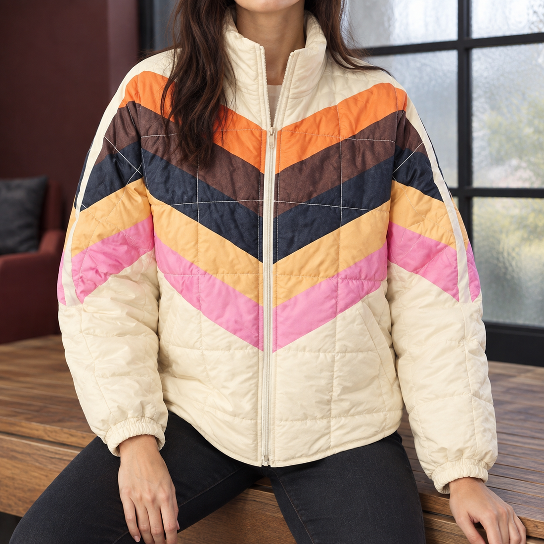 Hyacinth-Hope Quilted Jacket - Apricot