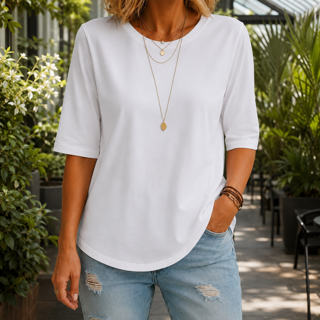 Sabine-Mae Relaxed Tee - White