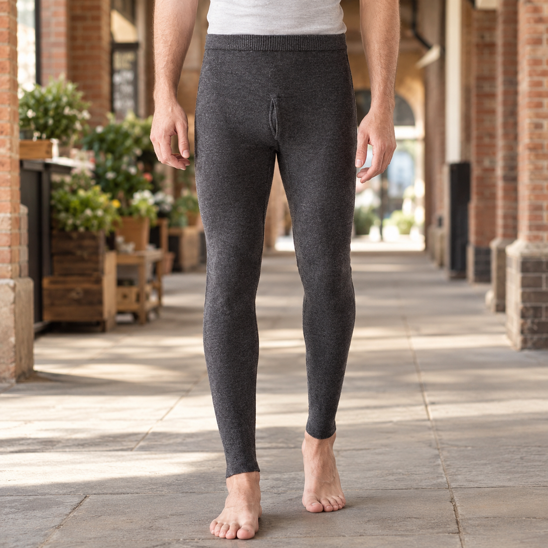 Soren-Grey Cashmere Leggings - Dark Gray