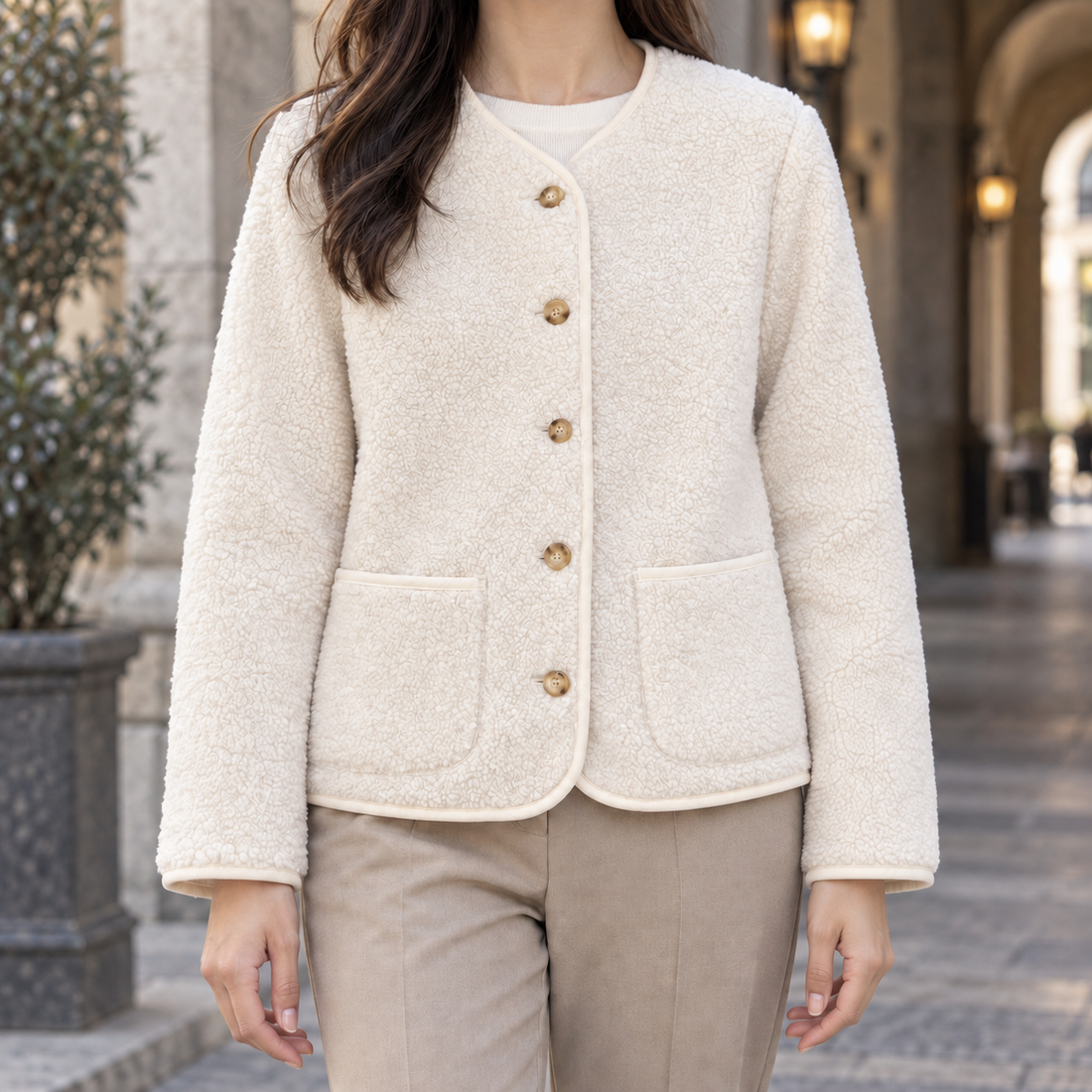 Charlotte-Rose Fleece Jacket - White