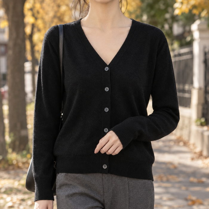 Albertine-Jade V Neck Cardigan