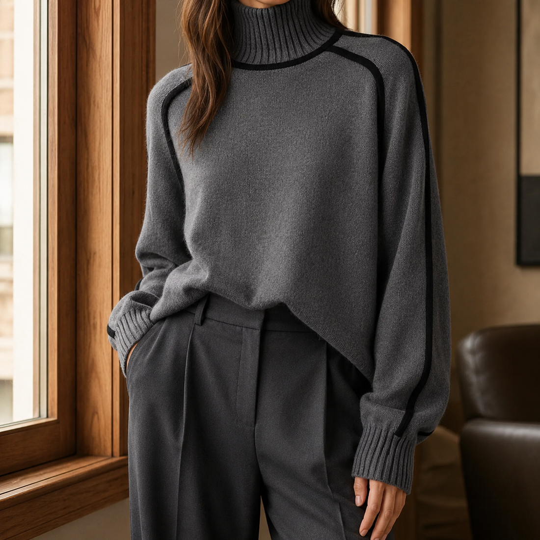 Audrey-Rae Turtleneck Sweater - Gray