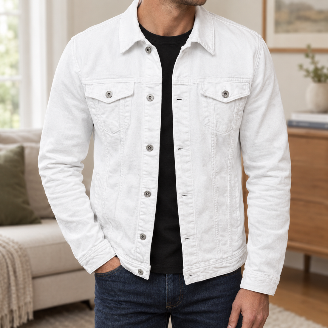 Ancel-Hayes Denim Jacket - White