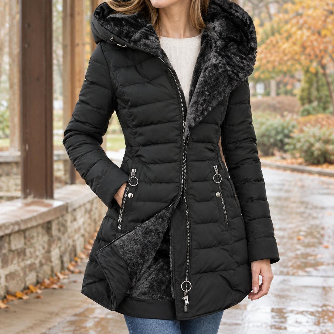 Sidonie-Hope Quilted Jacket - Black