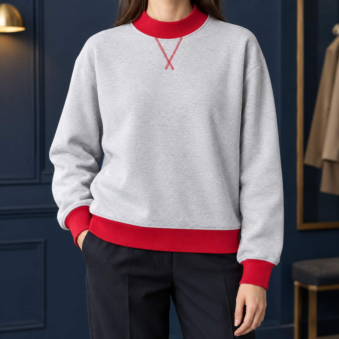 Adelia-Skye Colorblock Sweatshirt - Black