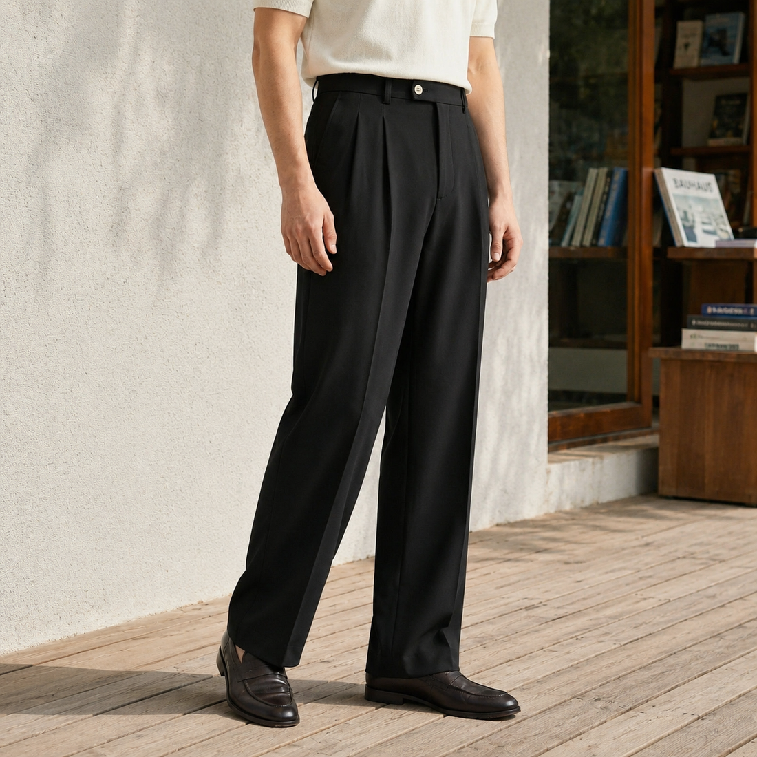 Mateo Pleated Pants - Black