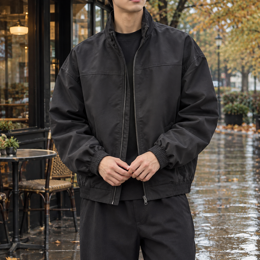 Alden-Rhys Flight Jacket - Black