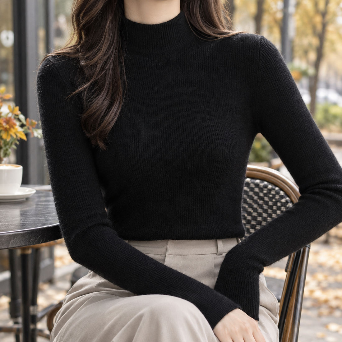 Christabel-Eve Ribbed Sweater - Black