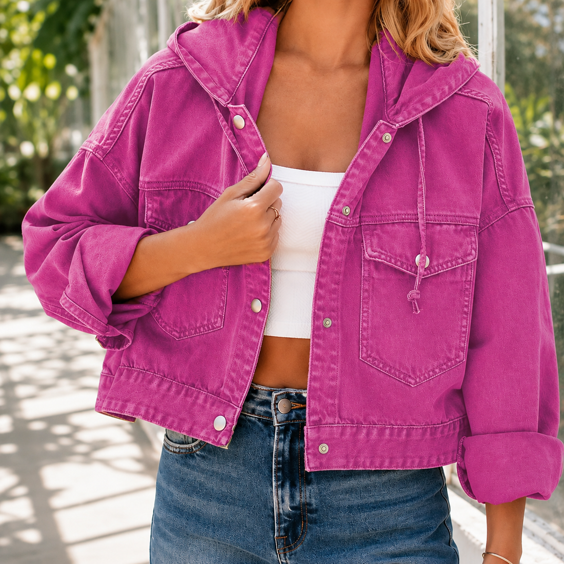 Antonia-Rae Hooded Jacket - Fuchsia