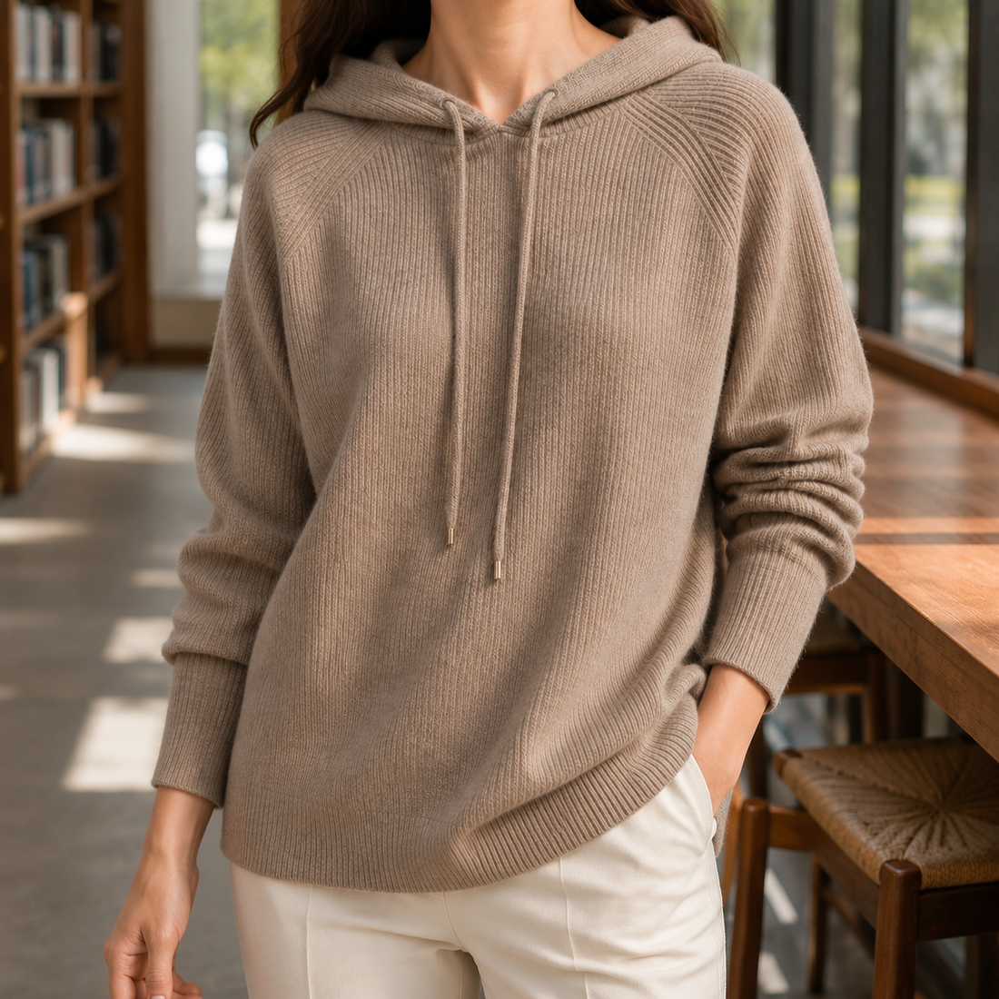 Yvette-Sage Cashmere Sweater - Beige