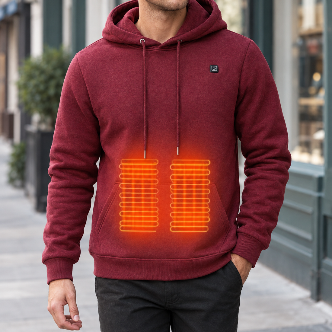 Finnian-Wren Heated Hoodie - Wine Red