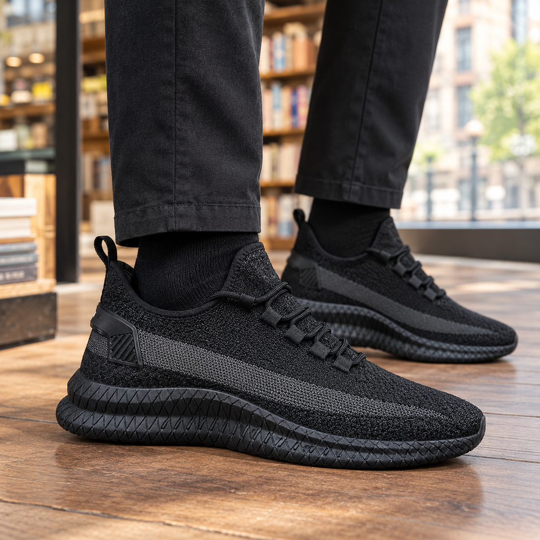 Grosseto-Parma Knit Sneakers - Feather Black