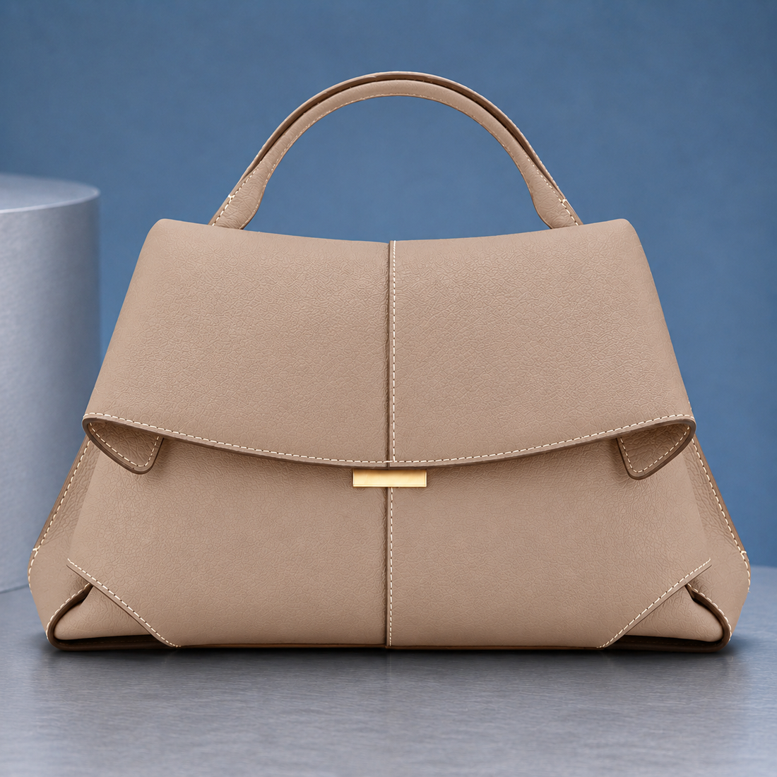 Bernardi Sculpted Handbag - Beige