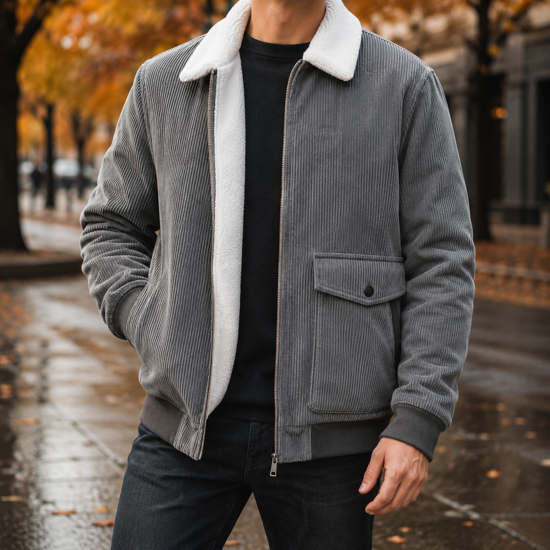 William-Ellis Corduroy Jacket - Gray