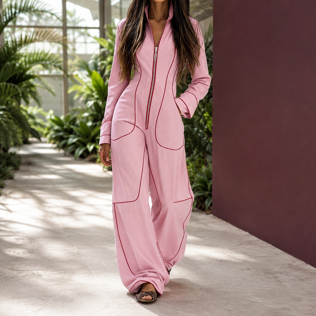 Marina-Marie Wide Leg Jumpsuit - Pink