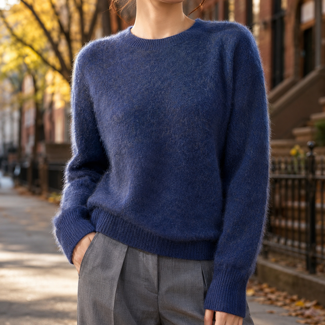 Olympia-Rae Cashmere Sweater - Navy