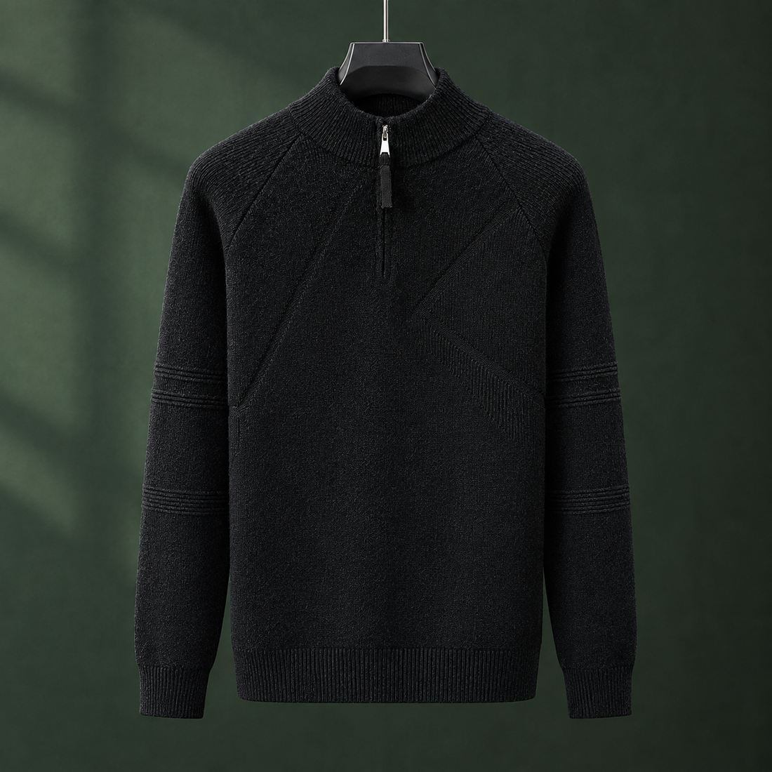 Alfred Half Zip Sweater - Black