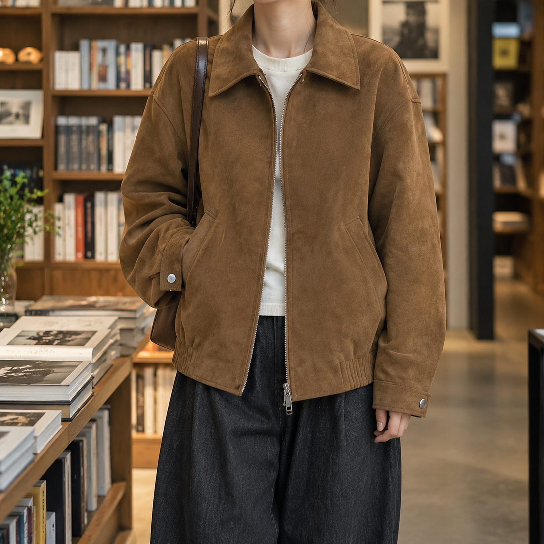 Arletta Suede Jacket - Brown
