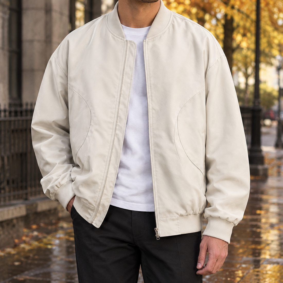 Chandler-Hayes Bomber Jacket - Cream