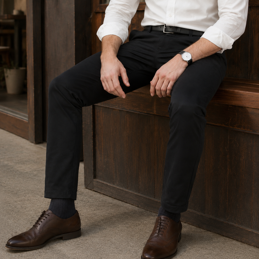 Griffin Slim Chinos - Black