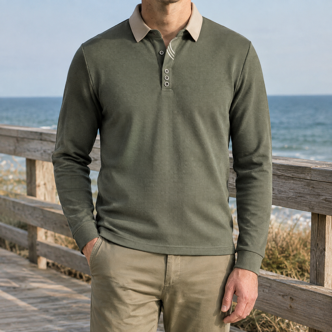 Gustav Polo Sweater - Green