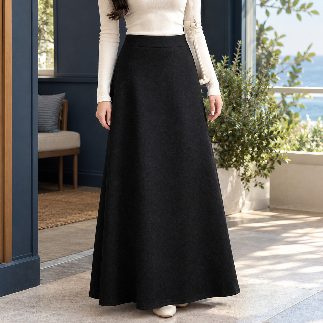 Giselle-Faye A-Line Skirt - Black