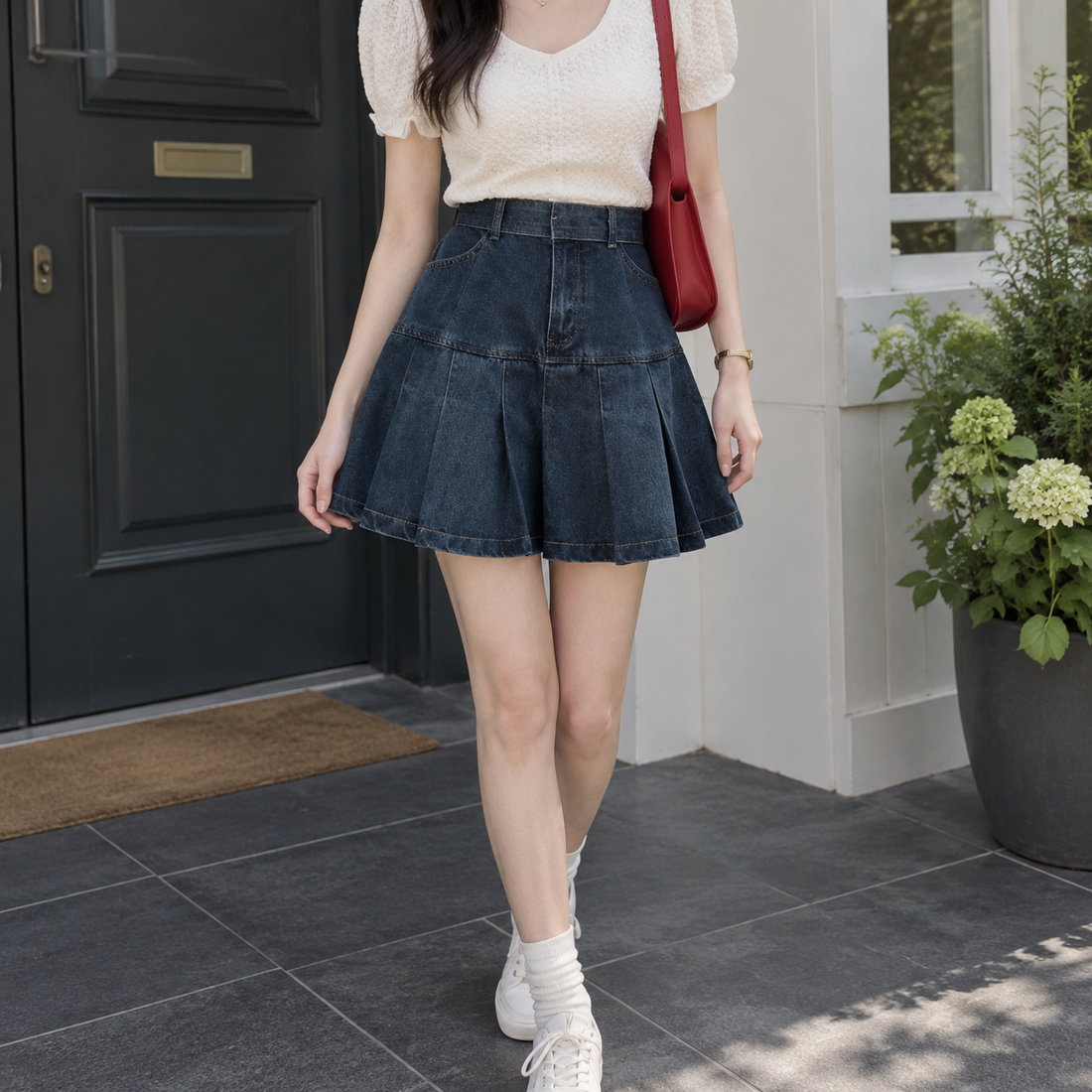 Catriona-Jade Pleated Skirt - Blue