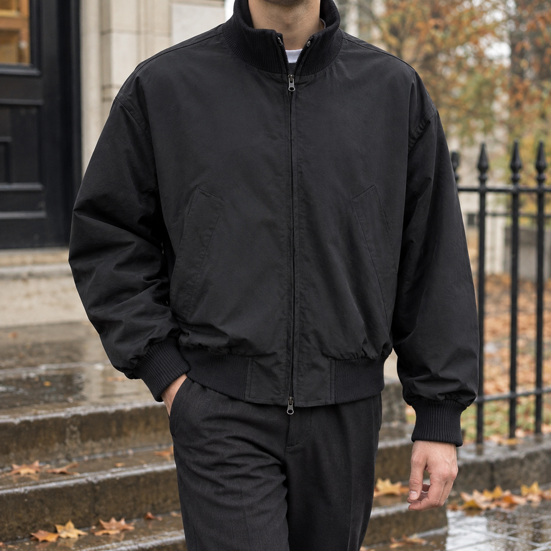 Lorcan-Dean Bomber Jacket - Black