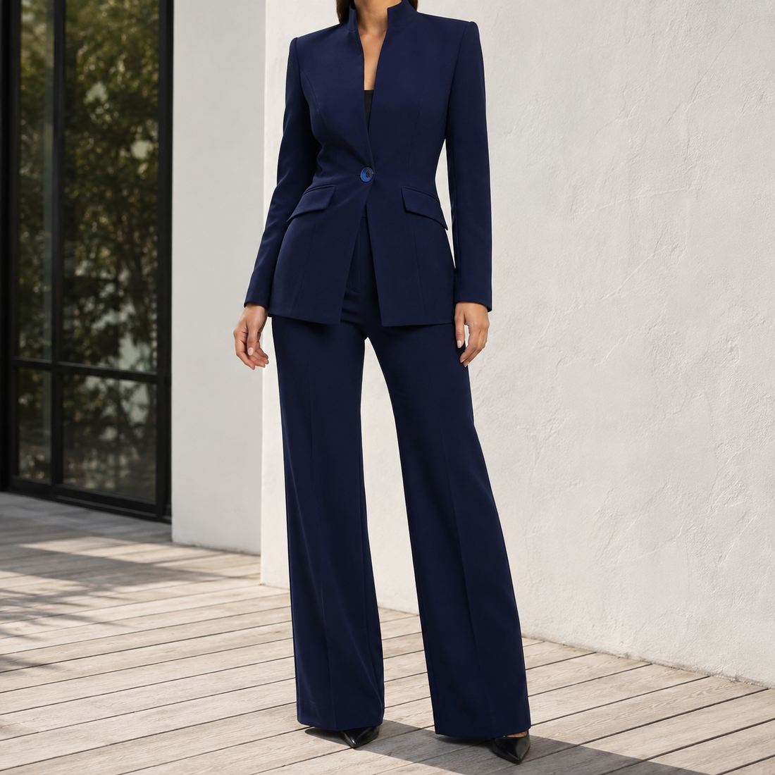 Nina Tailored Set - Navy Blue