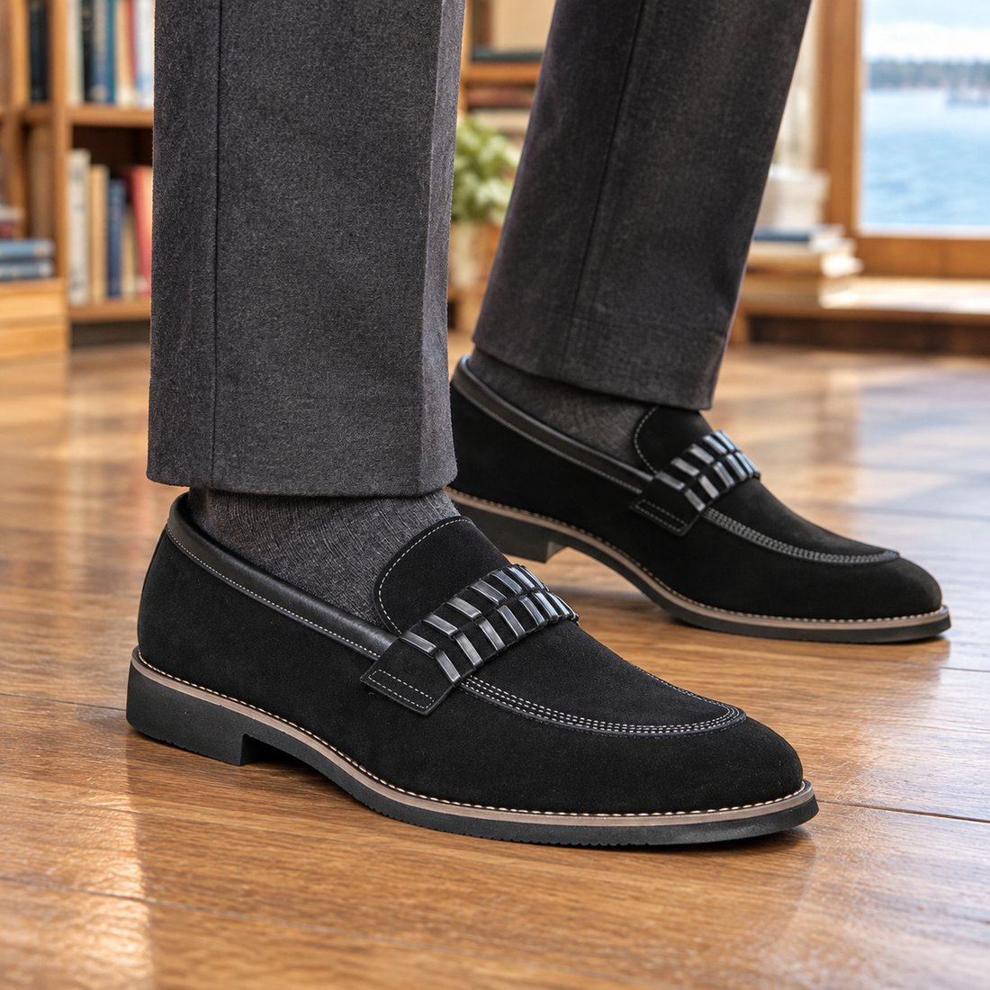 Taranto Suede Loafers - Black