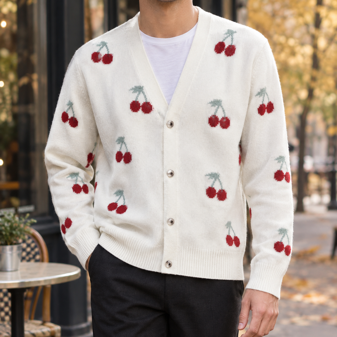 Gregoire-James Merino Wool Cardigan - White