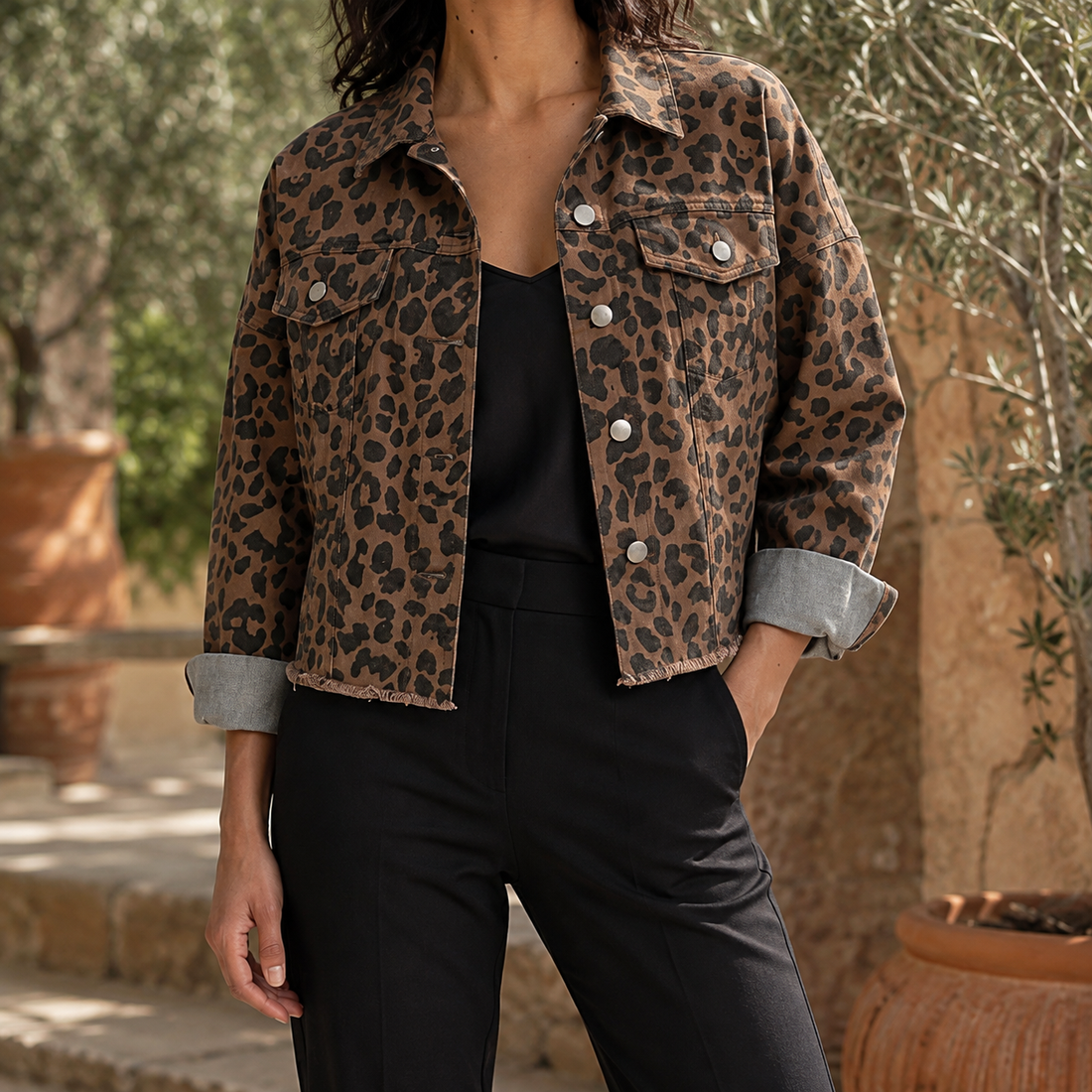 Fenna-Louise Leopard Jacket - Brown