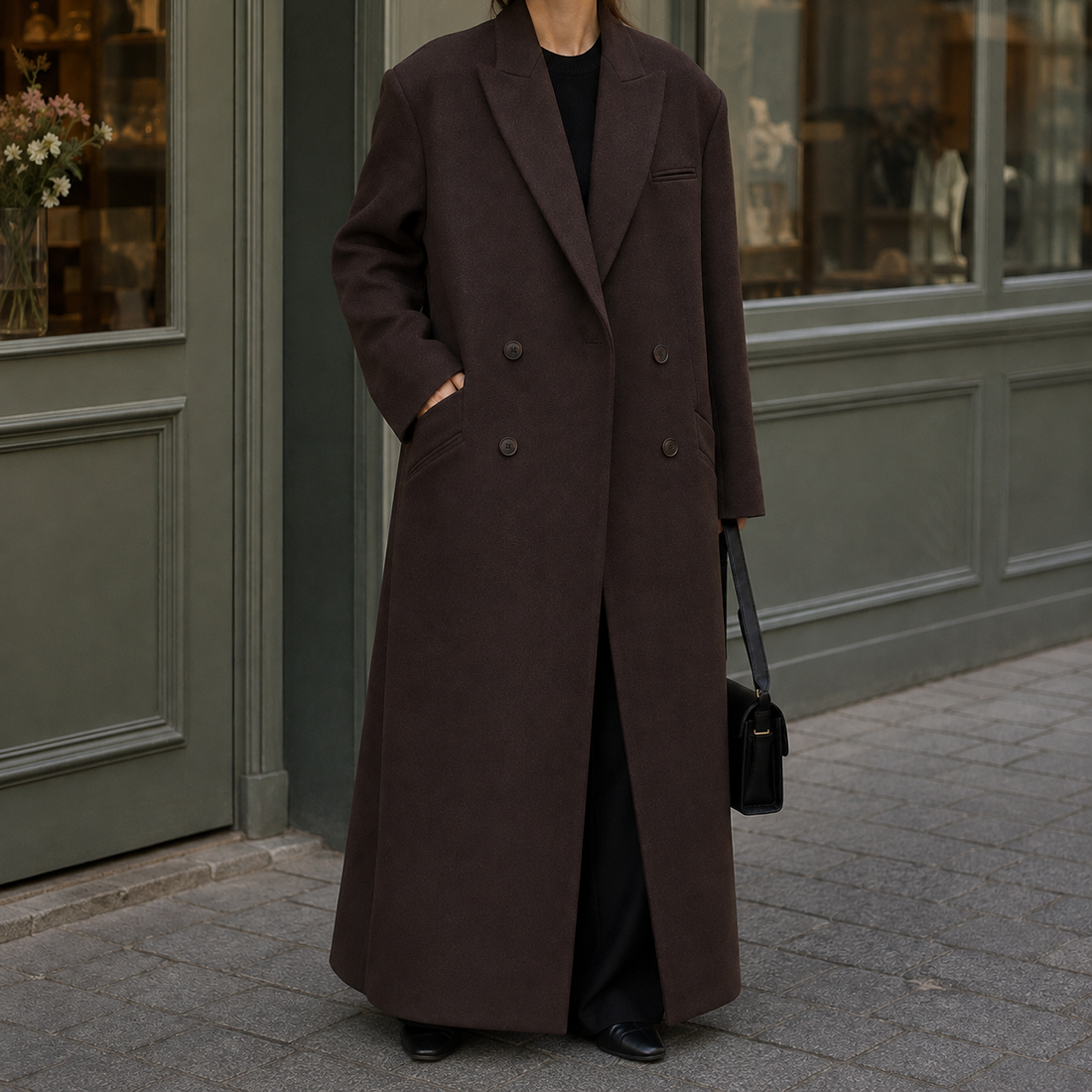 Saskia Wool Overcoat - Brown