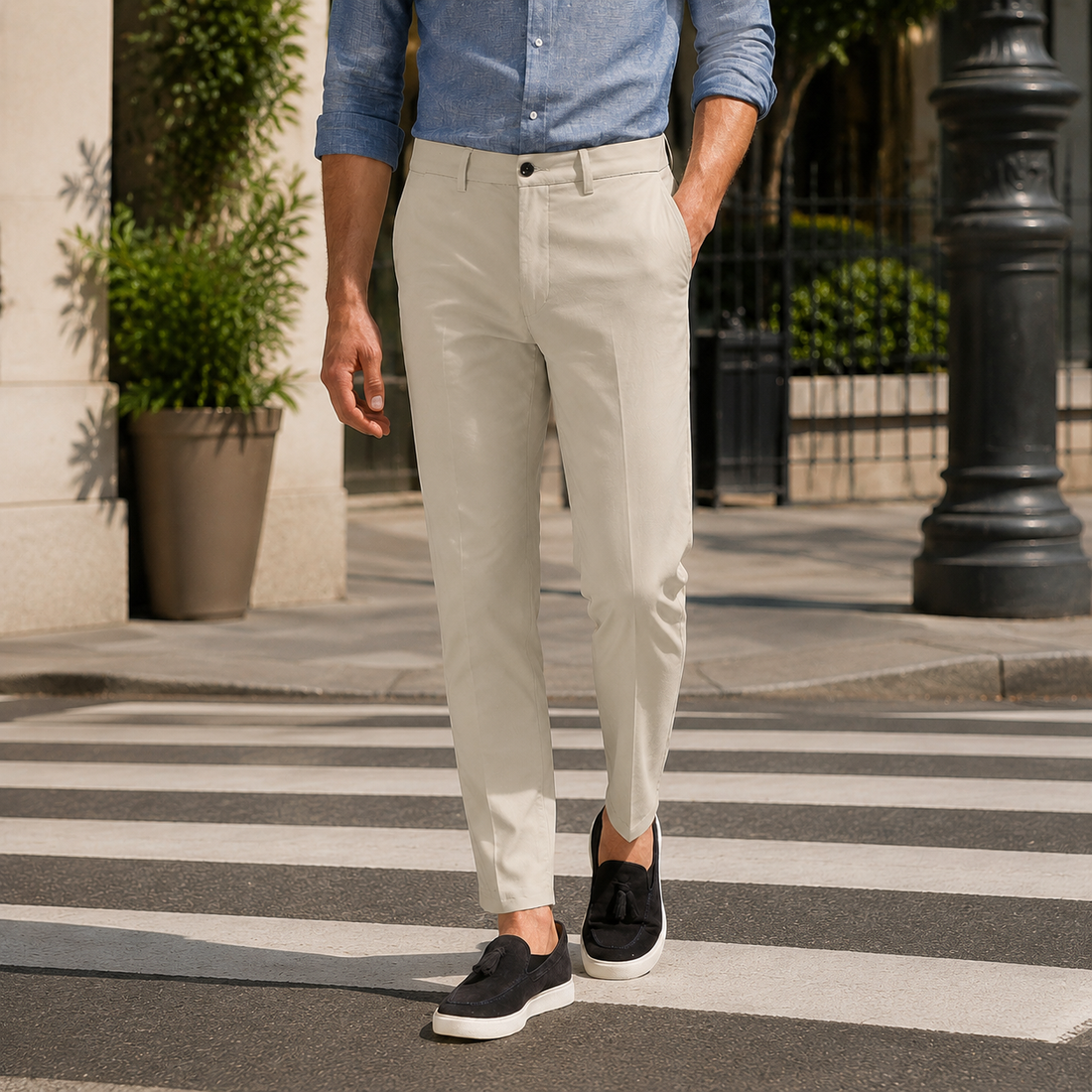 Stefan Slim Chino Pants - Mastice