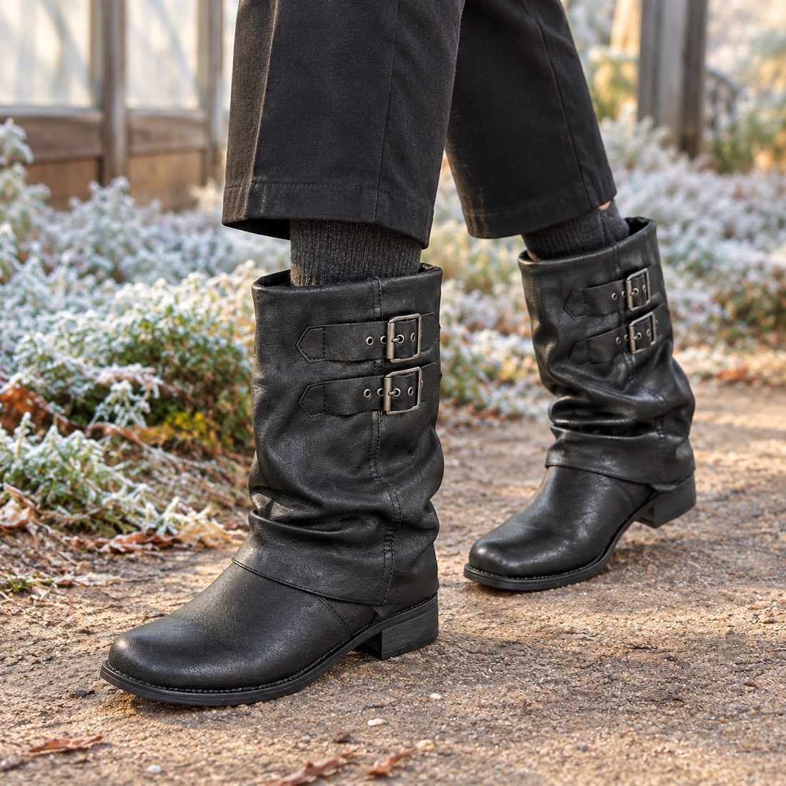Gonzaga-Arezzo Buckle Boots - Black