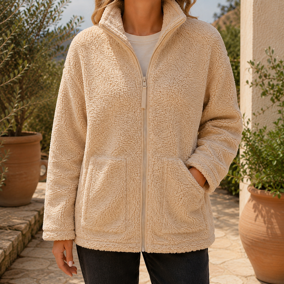 Tamsin Teddy Jacket - Beige