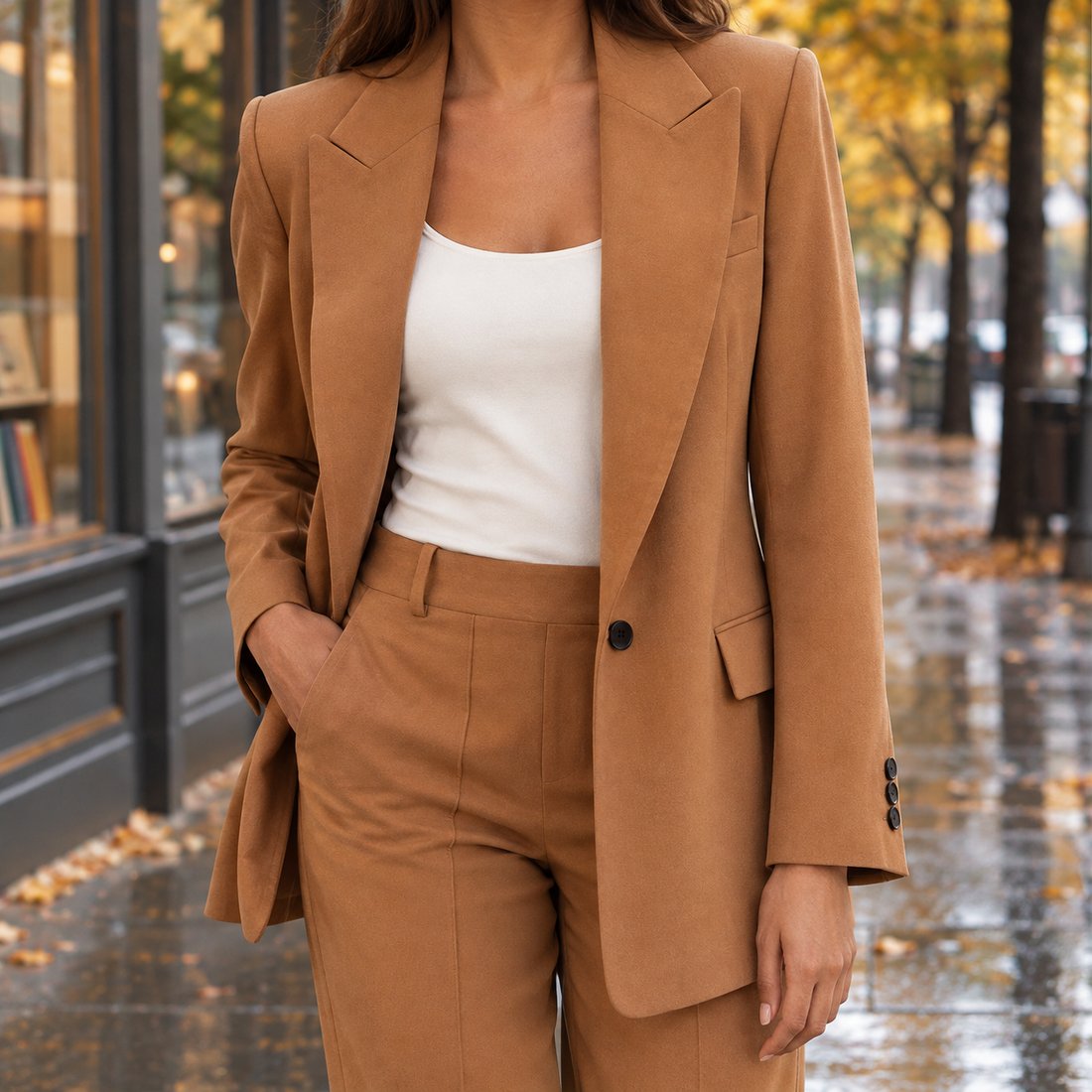 Marissa-Hope Tailored Blazer - Camel