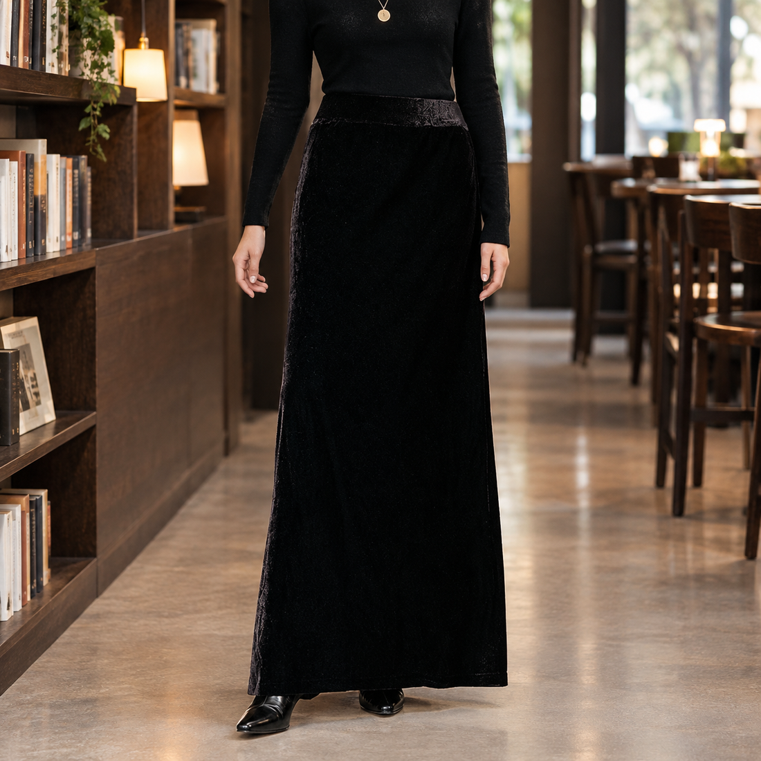 Rosalie-Rae Velvet Skirt - Black