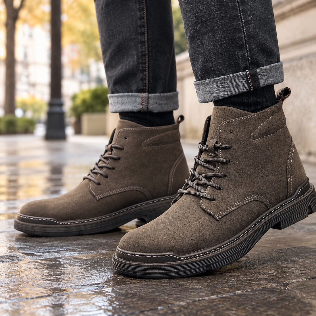 Silvestri-Verona Suede Lace Boots - Brown