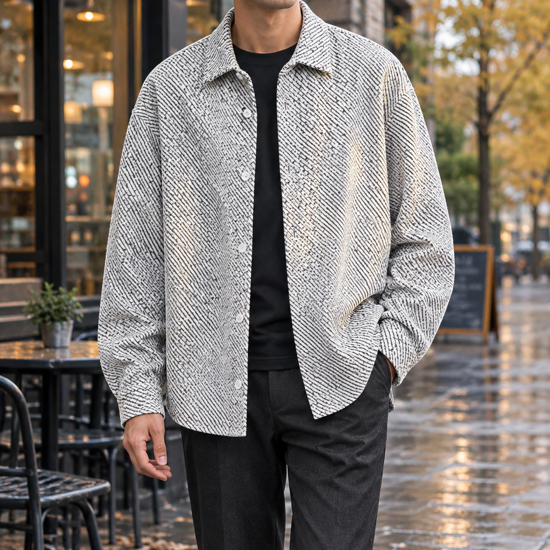 Evan-Cole Textured Jacket - White